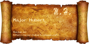 Major Hubert névjegykártya